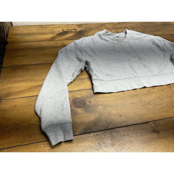 Nuuds Women's Size XS Oversized Crewneck Sweatshirt Cropped Gray - Picture 5 of 10